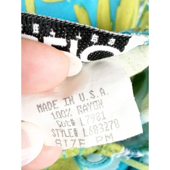 CLIO Petites Vtg 90s Palm Leaf Print Slip Skirt PM - Picture 10 of 13